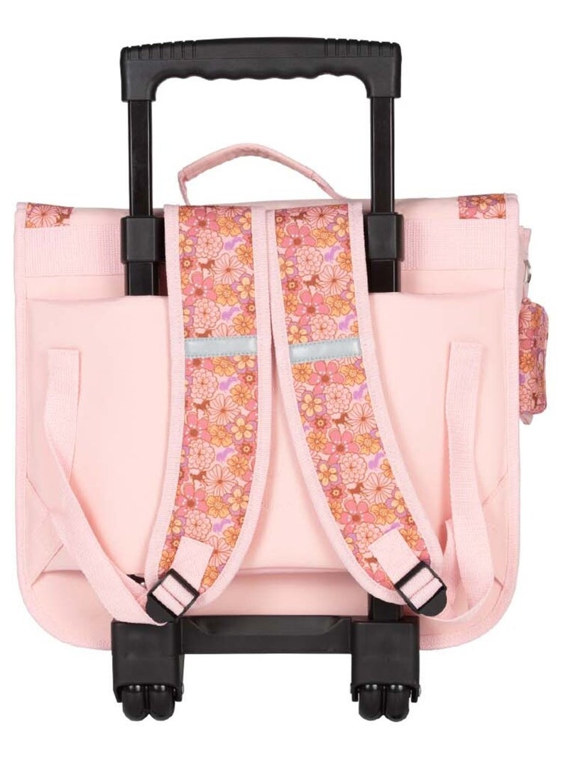 Cartable à roulettes fille BELLA SARA Dream Flowers Rose - Kiabi