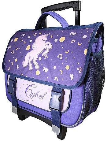 Cartable à roulettes fille Cybel 38 cm violet 2 compartiments primaire