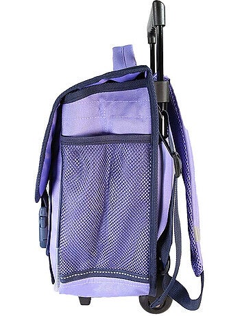 Cartable à roulettes fille Lili Lou 38 cm violet et rose 2 compartiments