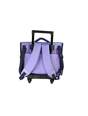 Cartable à roulettes fille Lili Lou 38 cm violet et rose 2 compartiments