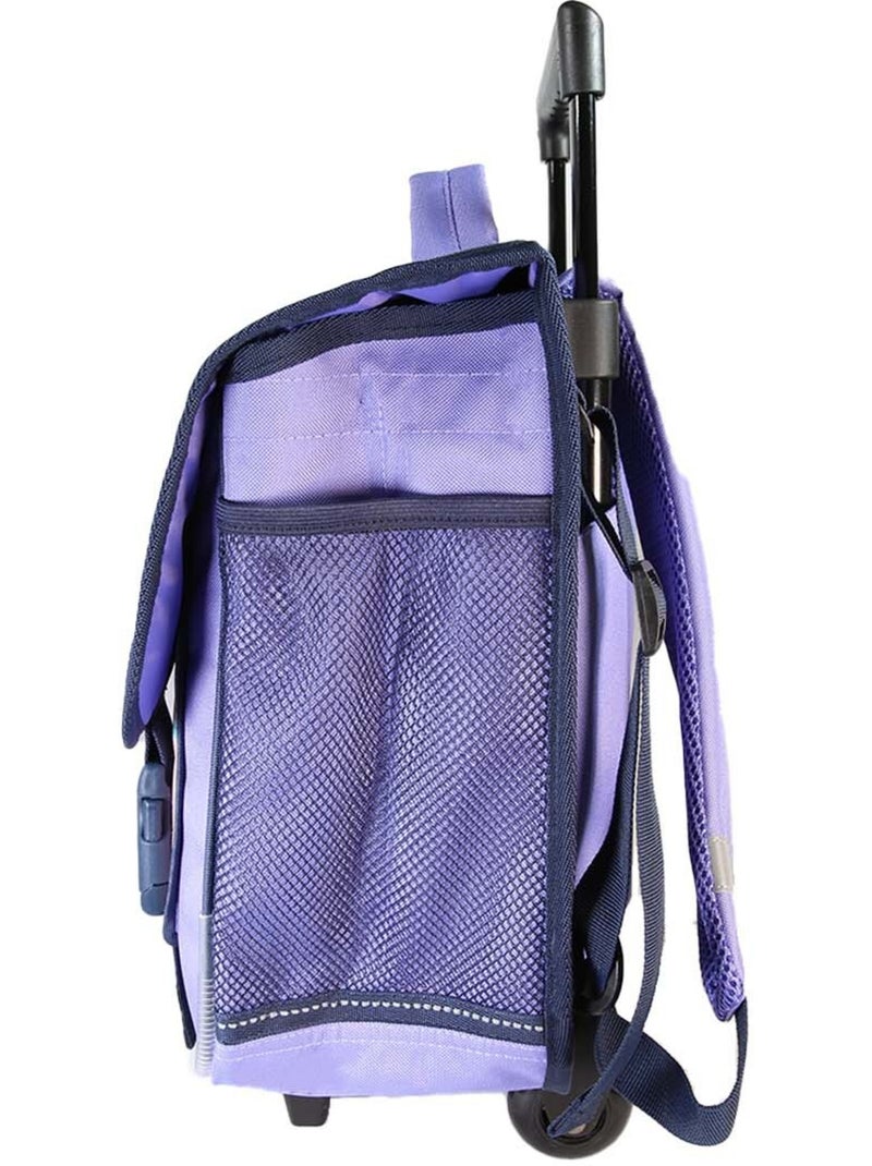 Cartable à roulettes fille Lili Lou 38 cm violet et rose 2 compartiments Bleu marine - Kiabi