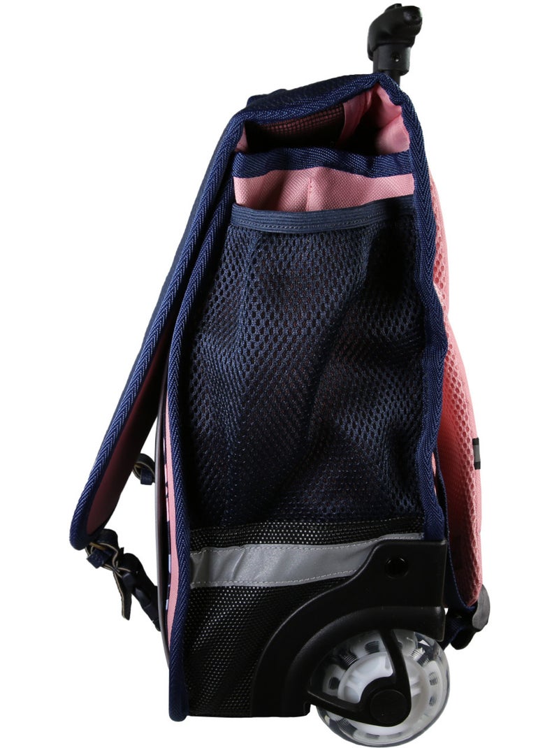 Cartable à roulettes fille Phileas Cygne 41 cm – 2 compartiments – Bleu et rose Bleu - Kiabi
