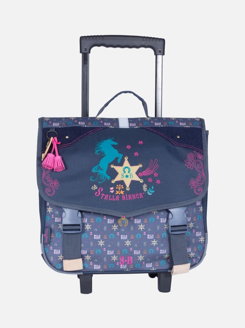 Cartable à roulettes fille STALLA BIANCA Western bleu - Kiabi