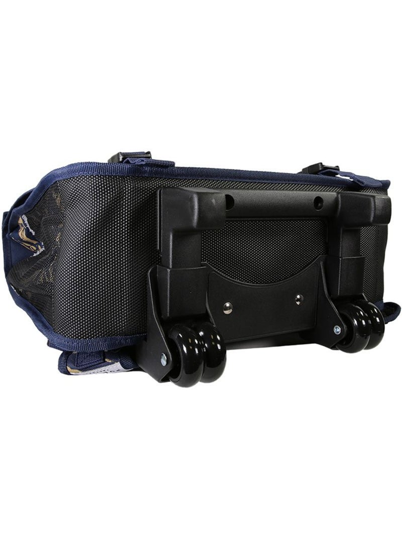Cartable à roulettes garçon POL FOX LION 38 cm réversible 2 compartiments bleu marine motif lion Bleu marine - Kiabi