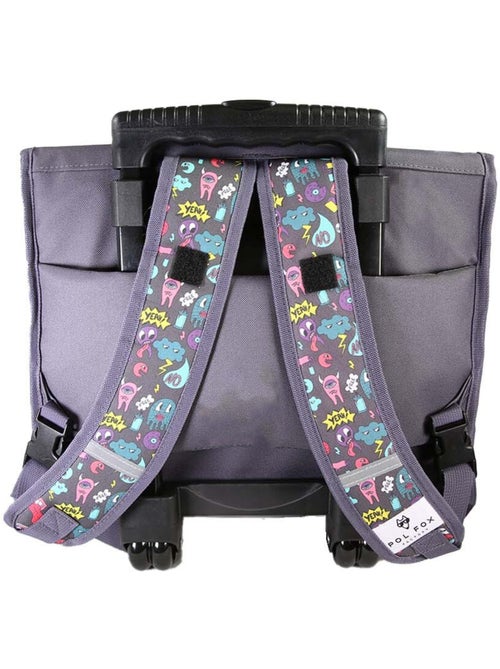 Cartable à roulettes garçon POL FOX RIDER 38 cm réversible 2 compartiments bleu et gris motifs fun - Kiabi Cartable à roulettes garçon POL FOX RIDER 38 cm réversible 2 compartiments bleu et gris motifs fun - Kiabi