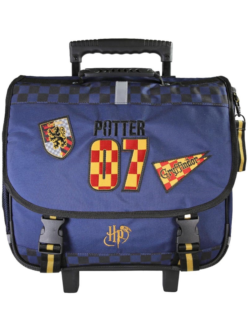Cartable à roulettes 'Harry Potter' – Wizarding World Haut de gamme Potter 07 – 38 cm Bleu Jaune - Kiabi