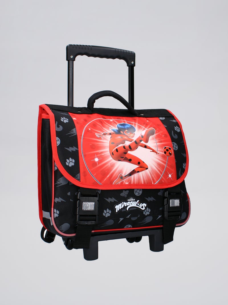 Cartable à roulettes 'Miraculous' Noir/Rouge - Kiabi