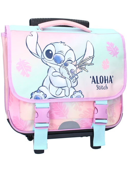 Cartable à roulettes motif tropical et Stitch en polyester Lilo et Stitch - Kiabi