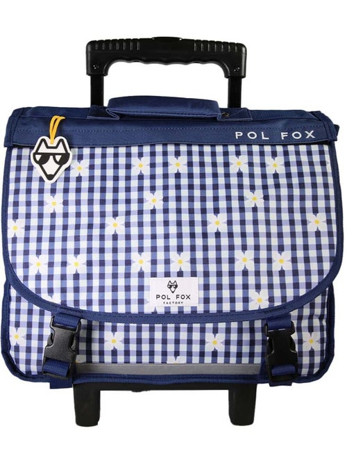 Cartable à roulettes POL FOX DAISY fille 38 cm réversible bleu marine - Kiabi Cartable à roulettes POL FOX DAISY fille 38 cm réversible bleu marine - Kiabi