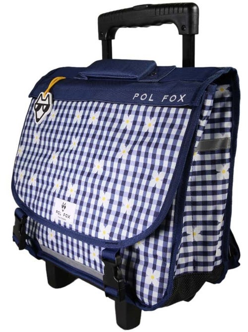 Cartable à roulettes POL FOX DAISY fille 38 cm réversible bleu marine - Kiabi Cartable à roulettes POL FOX DAISY fille 38 cm réversible bleu marine - Kiabi