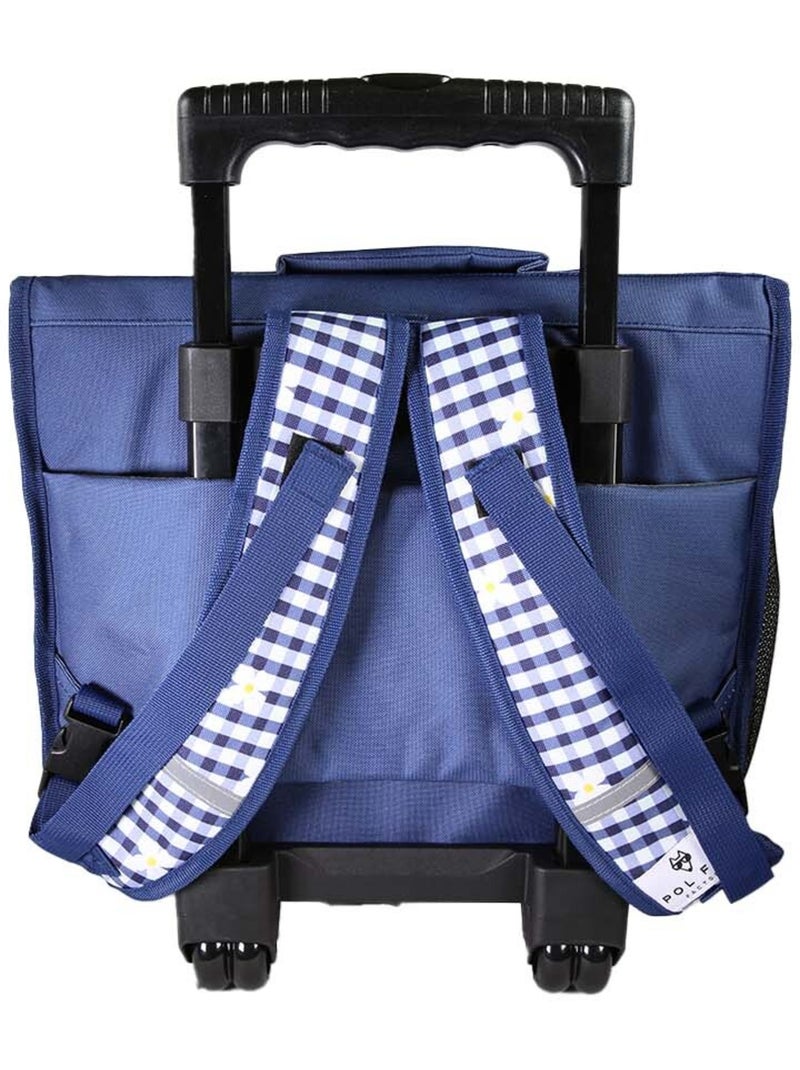 Cartable à roulettes POL FOX DAISY fille 38 cm réversible bleu marine Multicolore - Kiabi