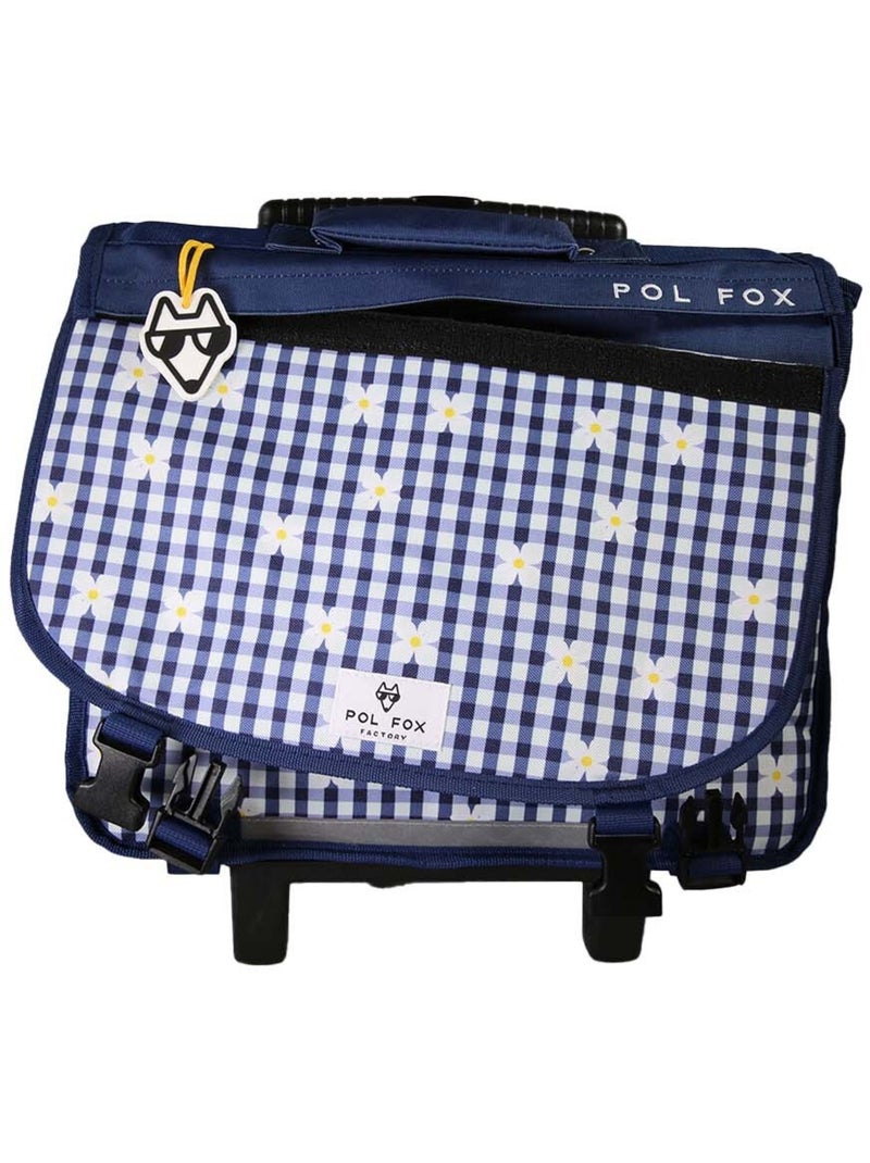 Cartable à roulettes POL FOX DAISY fille 38 cm réversible bleu marine Multicolore - Kiabi