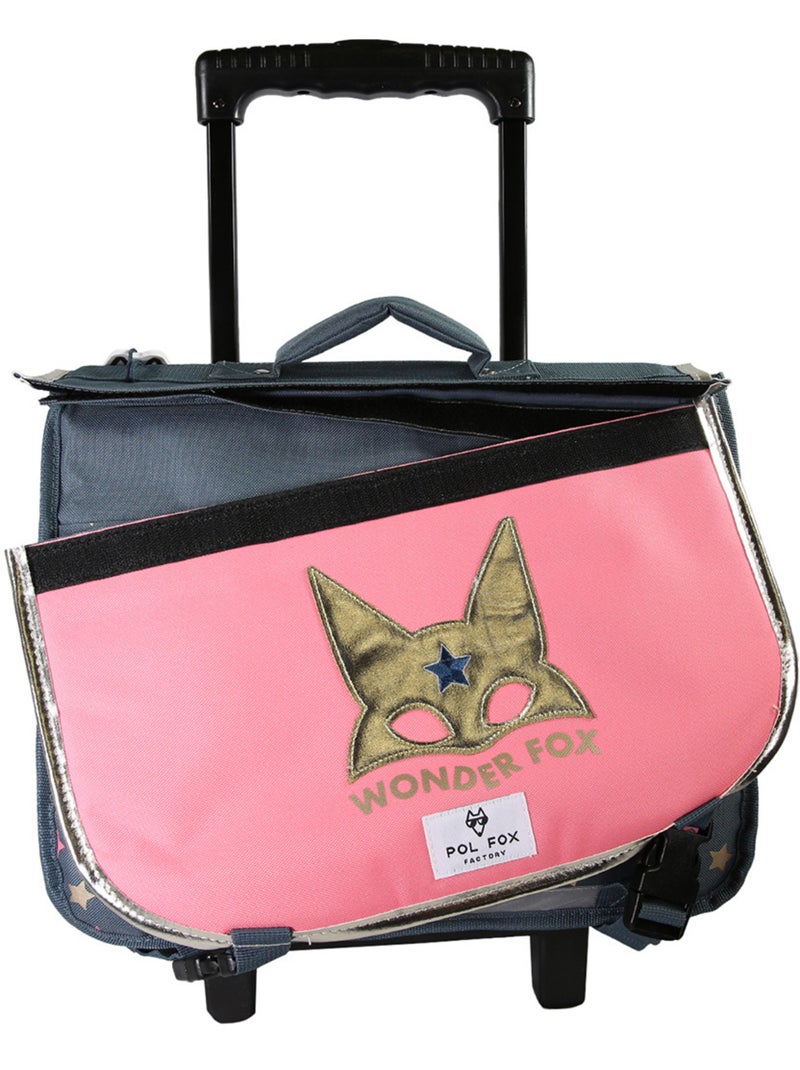 Cartable à roulettes POL FOX Wonder Fox Glitter 38 cm rose et gris Blanc Rose Gris - Kiabi