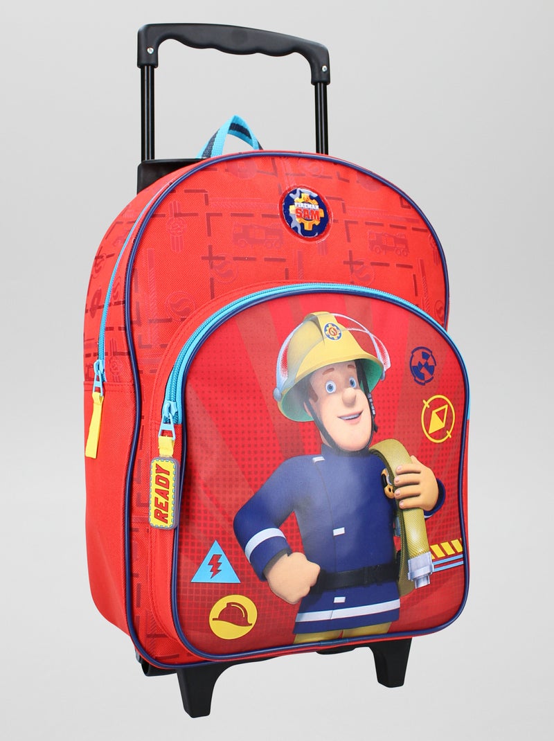 Cartable à roulettes 'Sam la pompier' Rouge - Kiabi