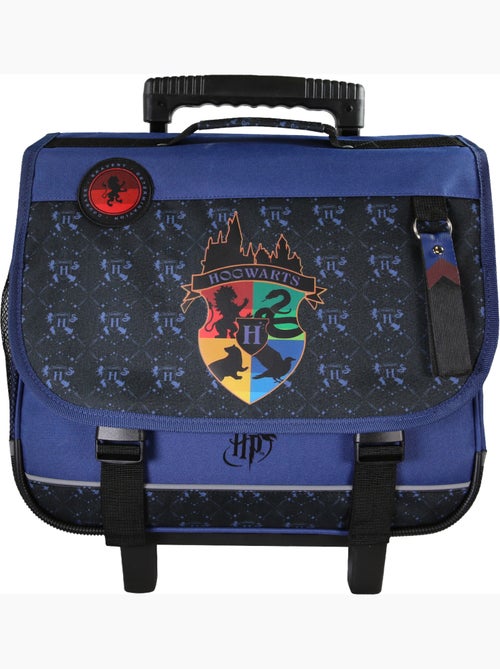 Cartable à roulettes scolaire primaire 38 cm 2 compartiments HARRY POTTER bleu noir - Kiabi