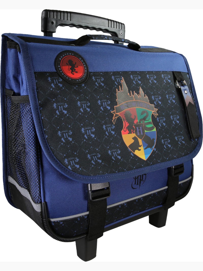 Cartable à roulettes scolaire primaire 38 cm 2 compartiments HARRY POTTER bleu noir Bleu marine - Kiabi