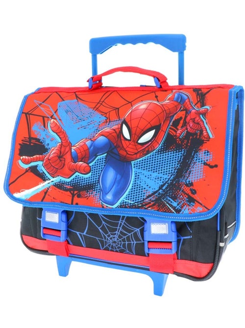 Cartable à roulettes Spiderman avec rabat PVC imprimé brillant - Kiabi