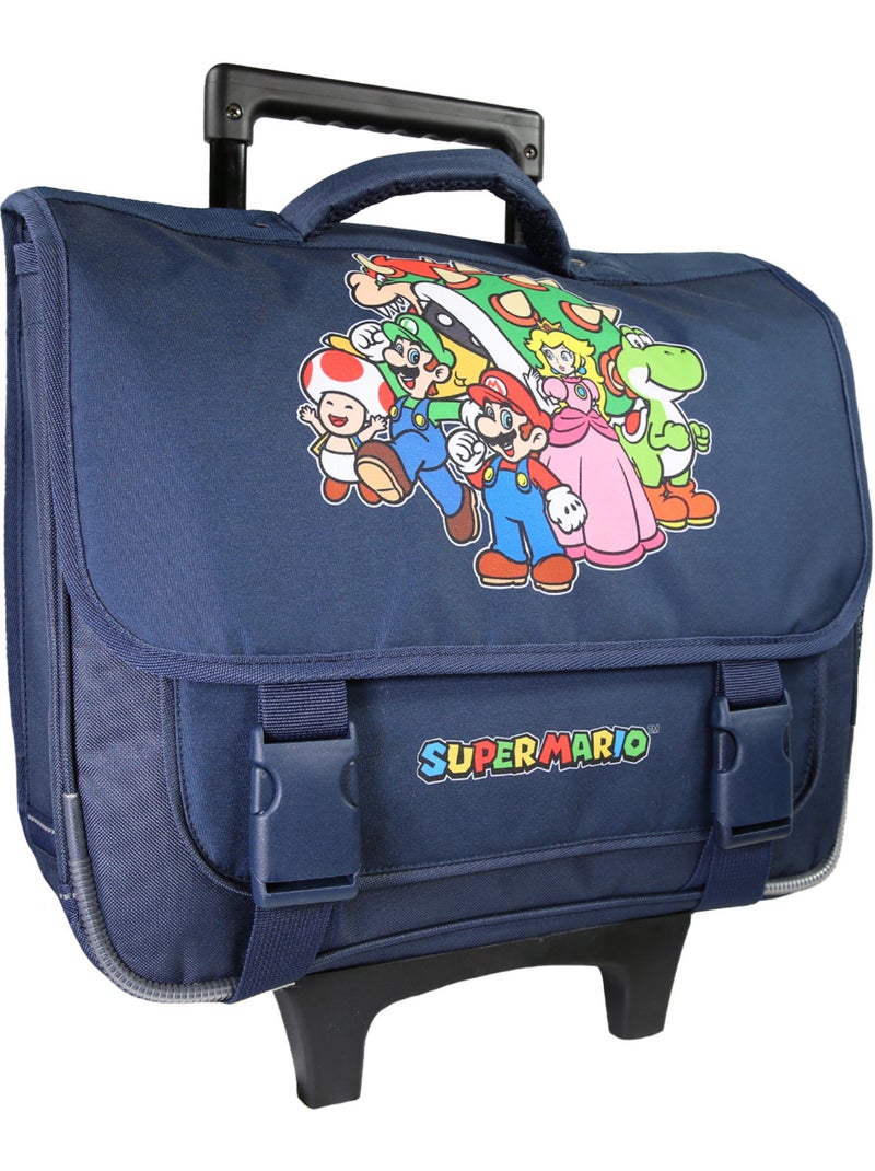 Cartable à roulettes Super Mario 38 cm école primaire – bagtrotter Bleu marine - Kiabi