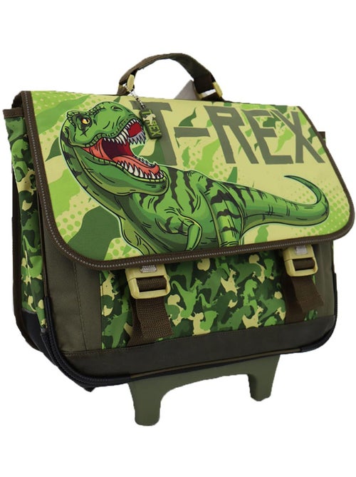 Cartable à roulettes T-Rex deux compartiments toile renforcée La boutique des toons - Kiabi