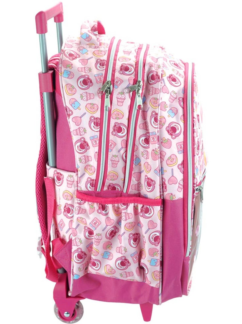 Cartable à roulettes Toy Story Lotso 46 cm poignée télescopique 4 roues Rose - Kiabi