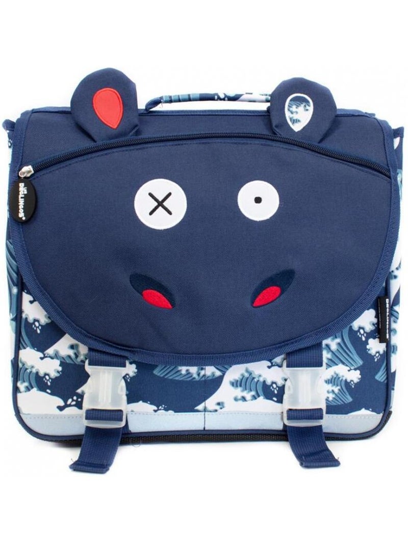 Cartable A4 maternelle Hippipos l'hippopotame Bleu - Kiabi