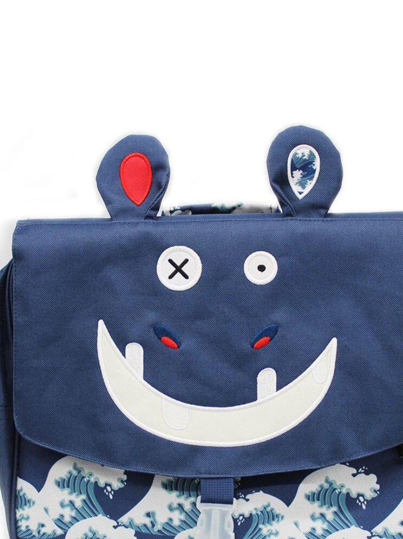 Cartable A4 maternelle Hippipos l'hippopotame Bleu - Kiabi