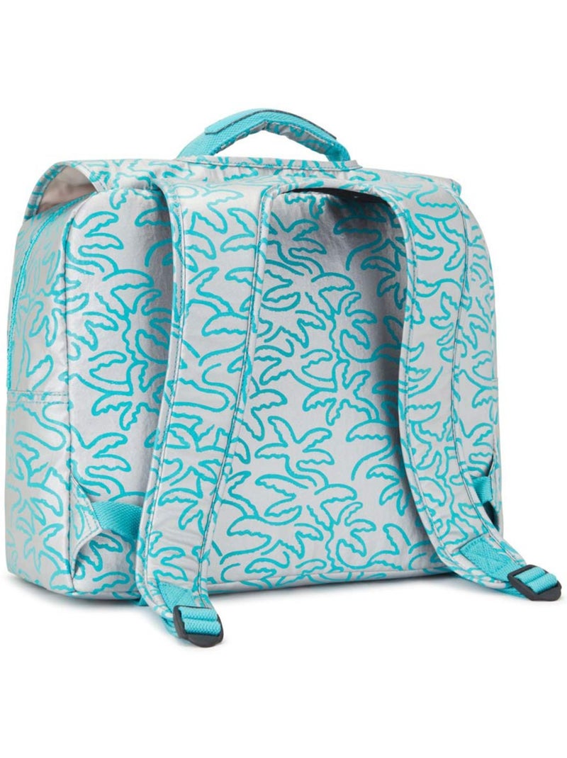 Cartable enfant Kipling Iniko Metallic Palm 40 CM - Qualité Premium Bleu Gris - Kiabi
