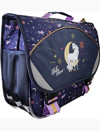 Cartable fille 38 cm 2 compartiments BELLA SARA Celeste bleu nuit