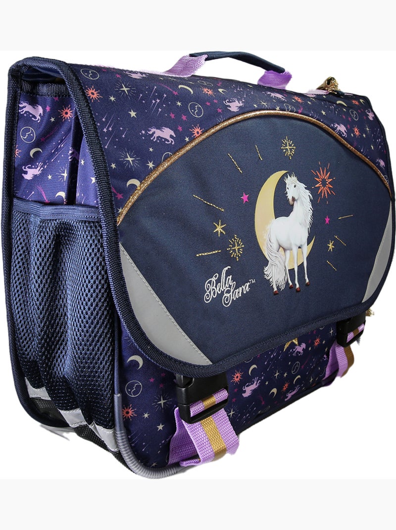 Cartable fille 38 cm 2 compartiments BELLA SARA Celeste bleu nuit Bleu nuit - Kiabi