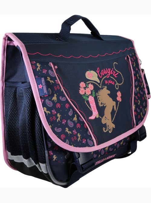 Cartable fille 38 cm STALLA BIANCA Cow Girl bleu - Kiabi