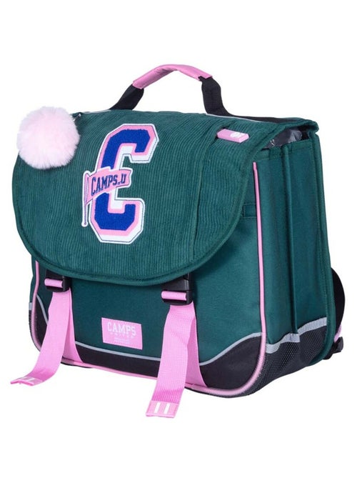 Cartable fille CAMPS Corduroy velours vert - Kiabi
