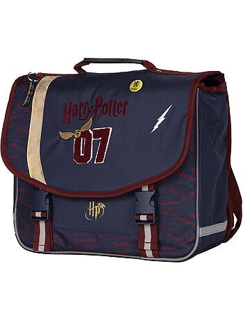Cartable garçon 38 cm 2 compartiments HARRY POTTER Quidditch bleu bordeaux