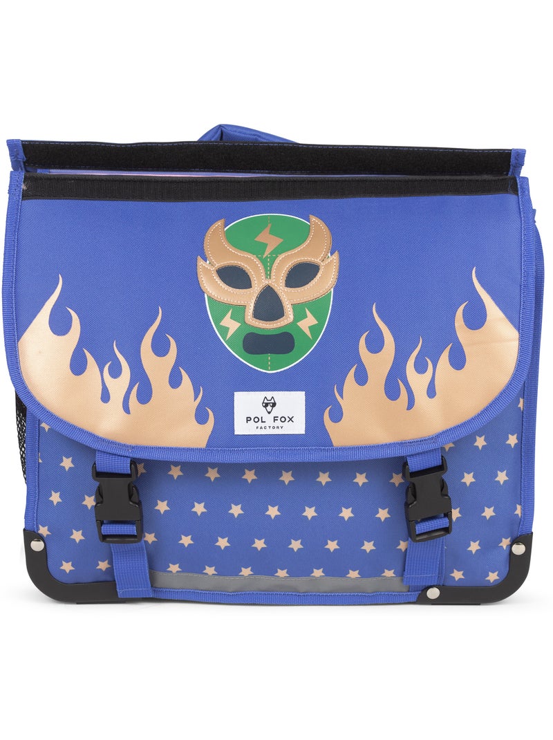 Cartable garçon 38 cm réversible 2 compartiments POL FOX Catch bleu motif catch Bleu - Kiabi