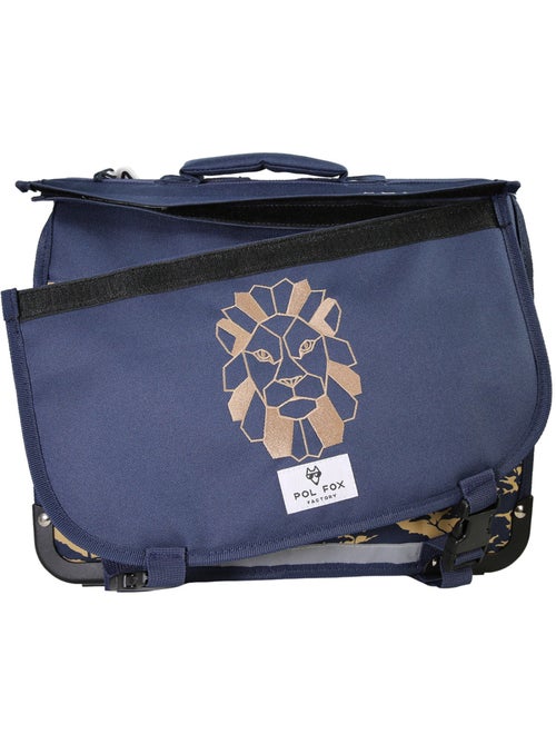 Cartable garçon 38 cm réversible 2 compartiments POL FOX Lion bleu marine motif lion - Kiabi Cartable garçon 38 cm réversible 2 compartiments POL FOX Lion bleu marine motif lion - Kiabi