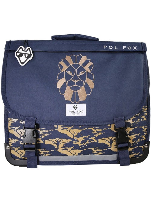 Cartable garçon 38 cm réversible 2 compartiments POL FOX Lion bleu marine motif lion - Kiabi Cartable garçon 38 cm réversible 2 compartiments POL FOX Lion bleu marine motif lion - Kiabi