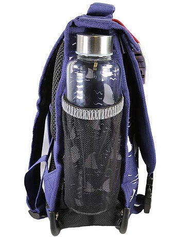 Cartable garçon POL FOX SHARK réversible 38 cm – 2 compartiments – Bleu marine