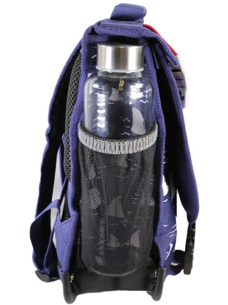 Cartable garçon POL FOX SHARK réversible 38 cm – 2 compartiments – Bleu marine Bleu marine - Kiabi