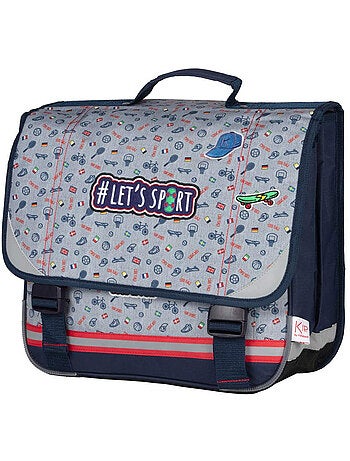 Cartable KIP 'Flag Club' 38 cm à bandes réfléchissantes – 2 compartiments