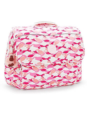 Cartable Kipling Codie en polyester recyclé imprimé Pink Palm