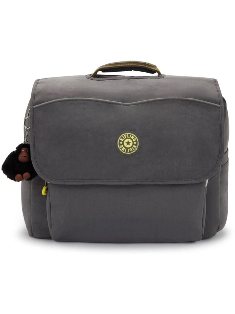 Cartable Kipling CODIE L 41 cm aspect déperlant avec porte-clés singe Gris - Kiabi
