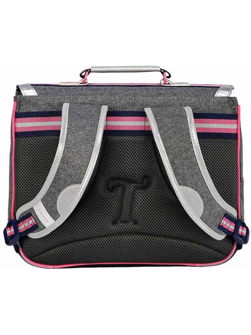 Cartable Les Chinés Suzon Tann's 35 cm avec fermeture à rabat Gris - Kiabi