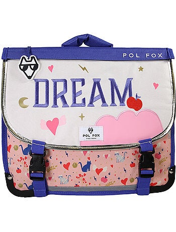 Cartable POL FOX DREAM fille 35 cm réversible rose 1 compartiment maternelle CP
