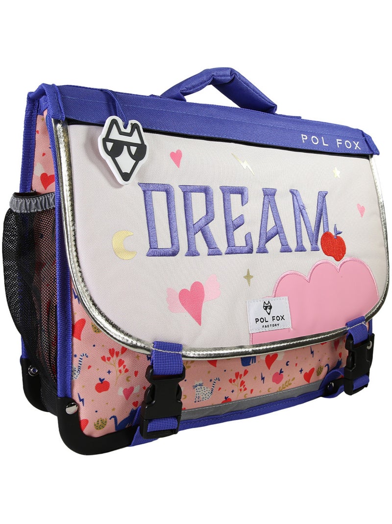 Cartable POL FOX DREAM fille 35 cm réversible rose 1 compartiment maternelle CP Bleu marine - Kiabi