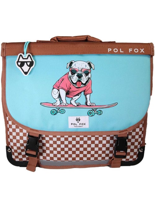 Cartable POL FOX SKATE garçon 38 cm réversible 2 compartiments marron bleu - Kiabi Cartable POL FOX SKATE garçon 38 cm réversible 2 compartiments marron bleu - Kiabi