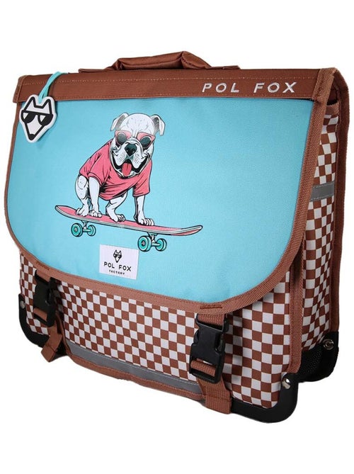 Cartable POL FOX SKATE garçon 38 cm réversible 2 compartiments marron bleu - Kiabi Cartable POL FOX SKATE garçon 38 cm réversible 2 compartiments marron bleu - Kiabi