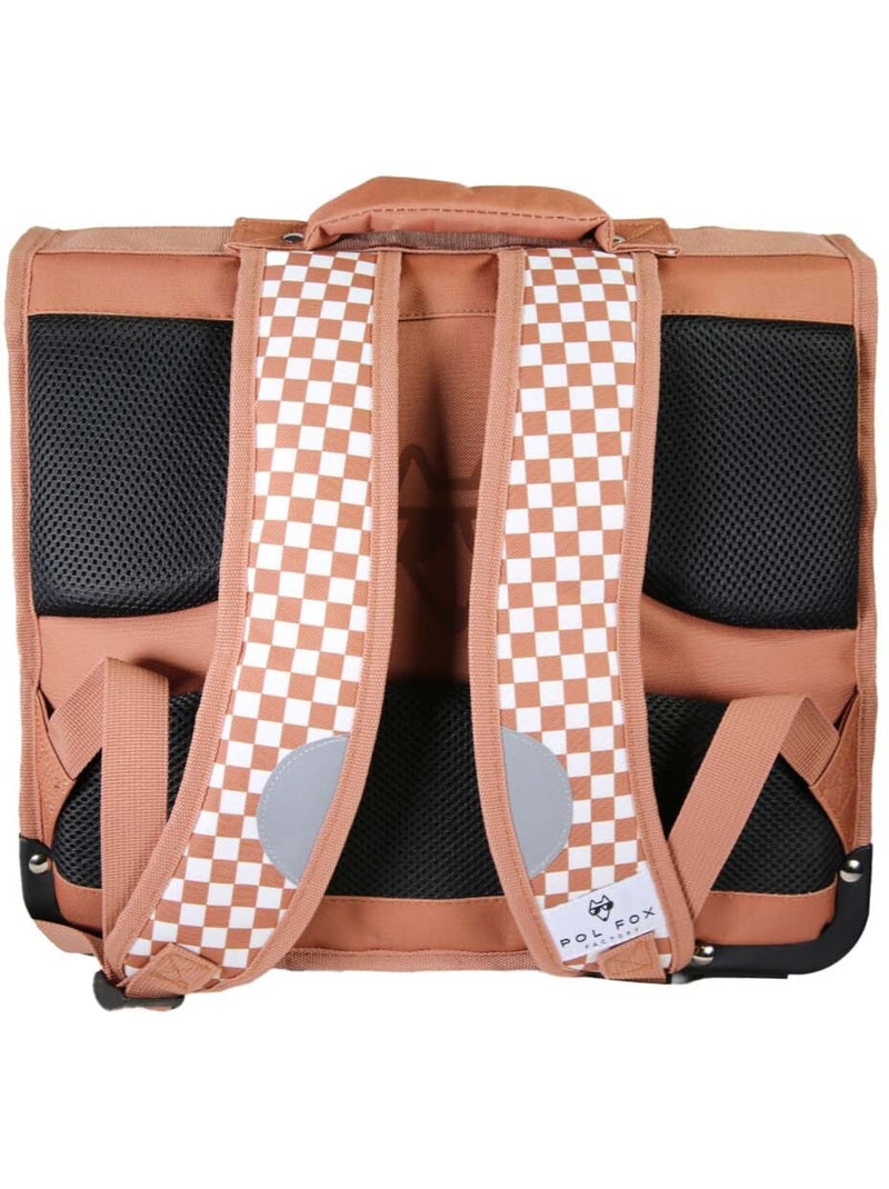 Cartable POL FOX SKATE garçon 38 cm réversible 2 compartiments marron bleu Multicolore - Kiabi