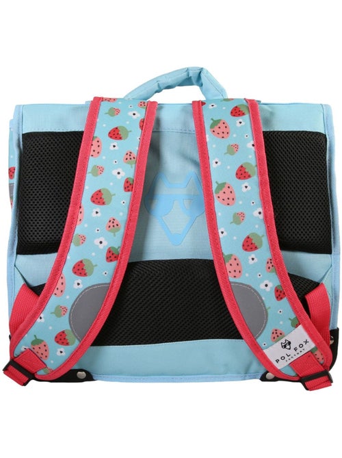 Cartable POL FOX Strawberry 38 cm réversible rose et bleu - Kiabi