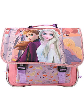 Cartable premium La Reine des Neiges en tissu synthétique Anna et Elsa