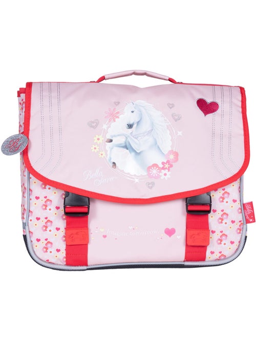 Cartable primaire Bella Sara motif cheval blanc en tissu synthétique premium 38 CM - Kiabi