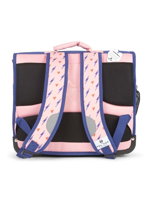Cartable réversible 38 cm POL FOX HEART rose motif cœur et éclairs - Kiabi